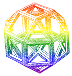 Rhombicuboctahedron, by Leonardo da Vinci, in a Blend of Rainbow Colors